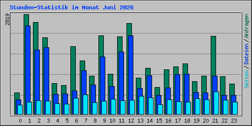 Stunden-Statistik im Monat Juni 2026