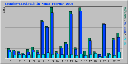Stunden-Statistik im Monat Februar 2025